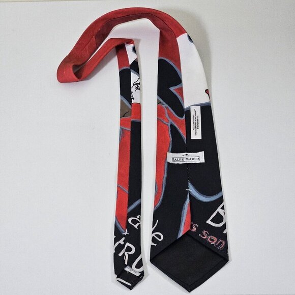 Ralph Marlin Tie Vintage Art To Wear Toulouse-Lautrec USA W3.75 L57.5  Boho - Picture 6 of 15